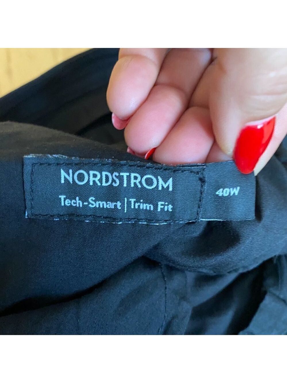 Nordstrom BNWOT Tech-Smart Trim Fit pants Trousers black chinos flat front - Picture 8 of 9